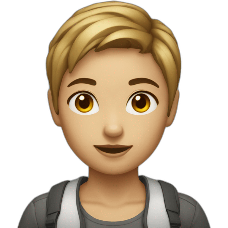 junior woman developer short hair no glasses emoji