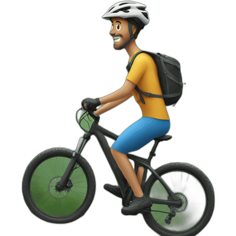 man on mountain bike emoji