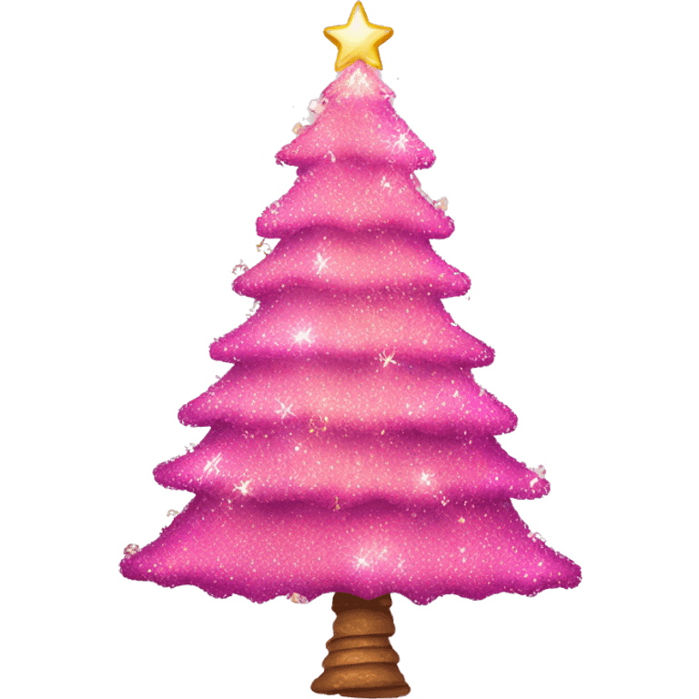 pink christmas tree with sparkles emoji