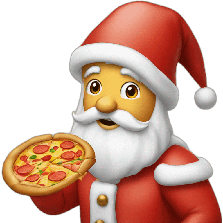 Pere noel qui a des pizza dans les main emoji