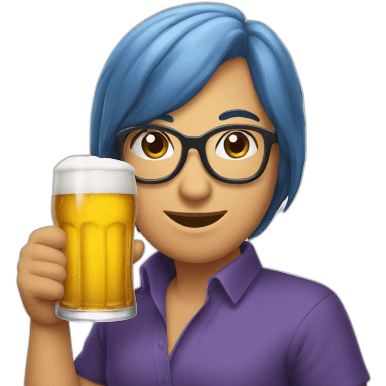 Elenaclaudiacarbunaru boit une biere emoji