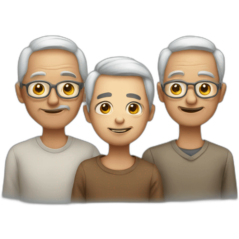 1 old man and 2 youngest sons  emoji