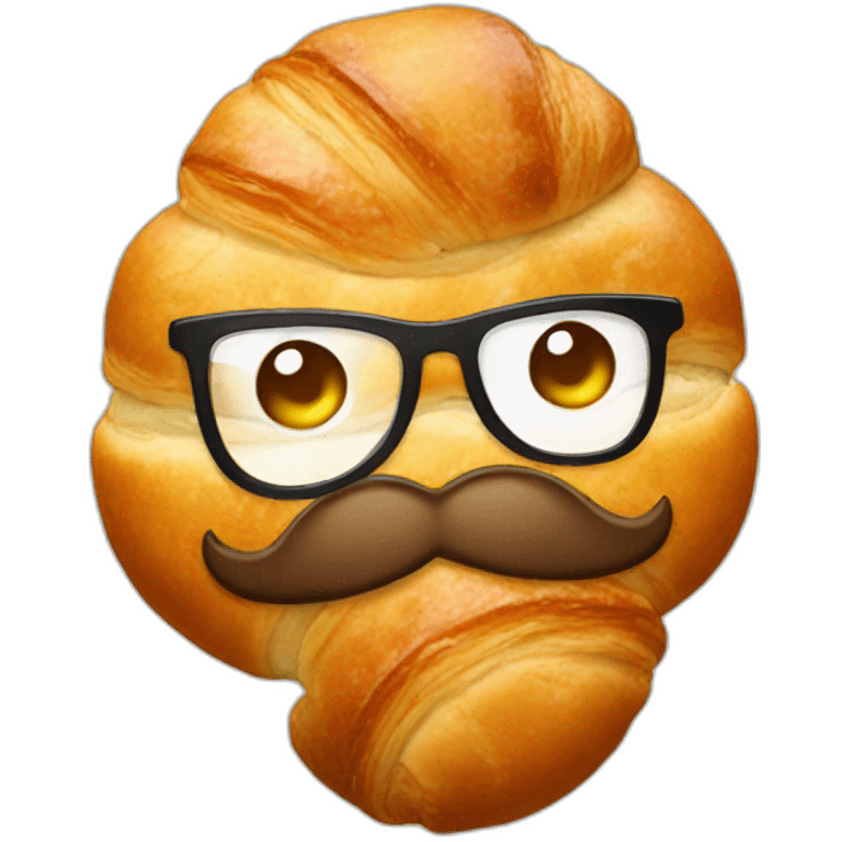 croissant with moustache emoji