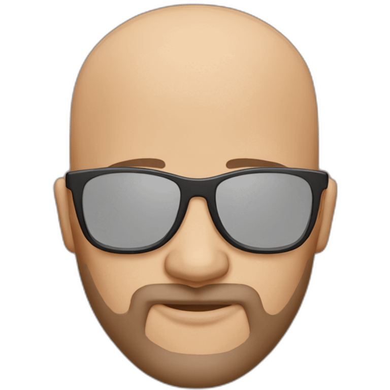 bald man with shades and trimmed beard emoji