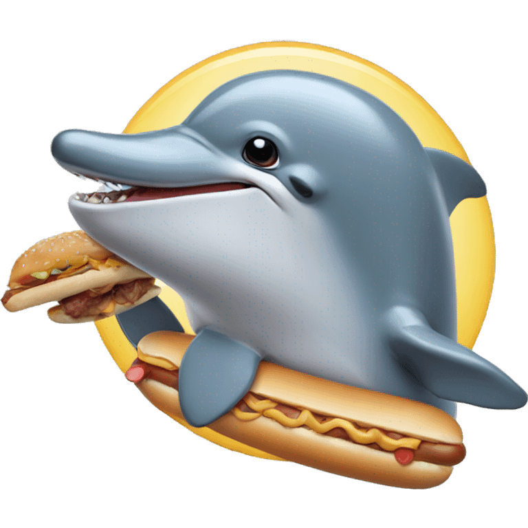 dolphin with a hotdog emoji