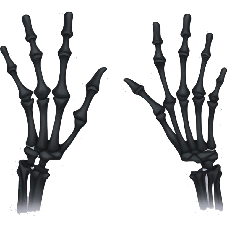 skeleton hand with black nails emoji