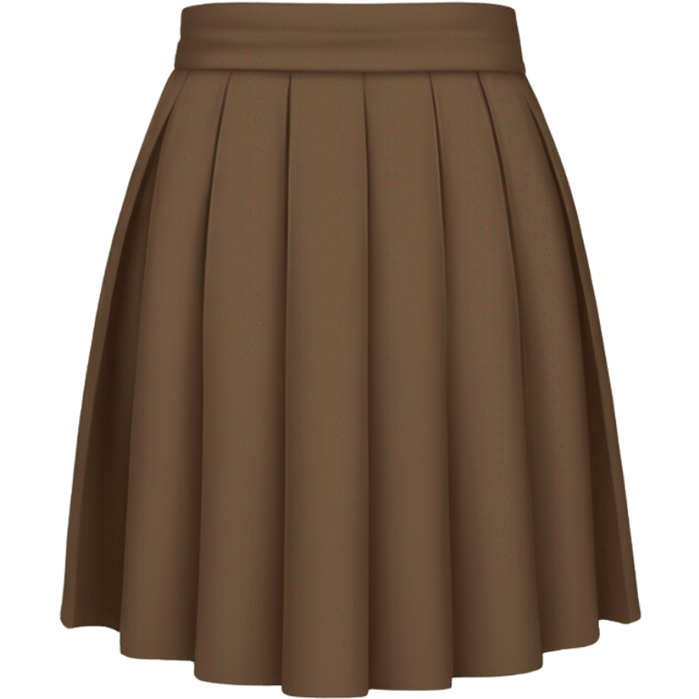 Brown pleated mini skirt, isolated emoji