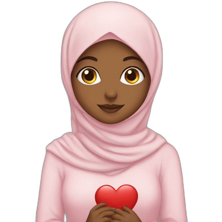 Hijabi girl with heart emoji