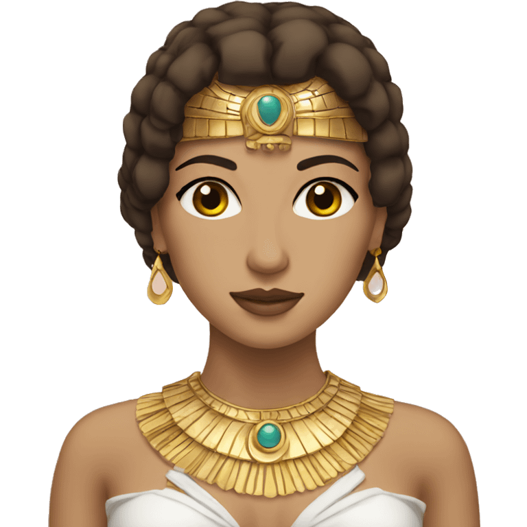 Cleopatra with Brown hair brown eyes emoji