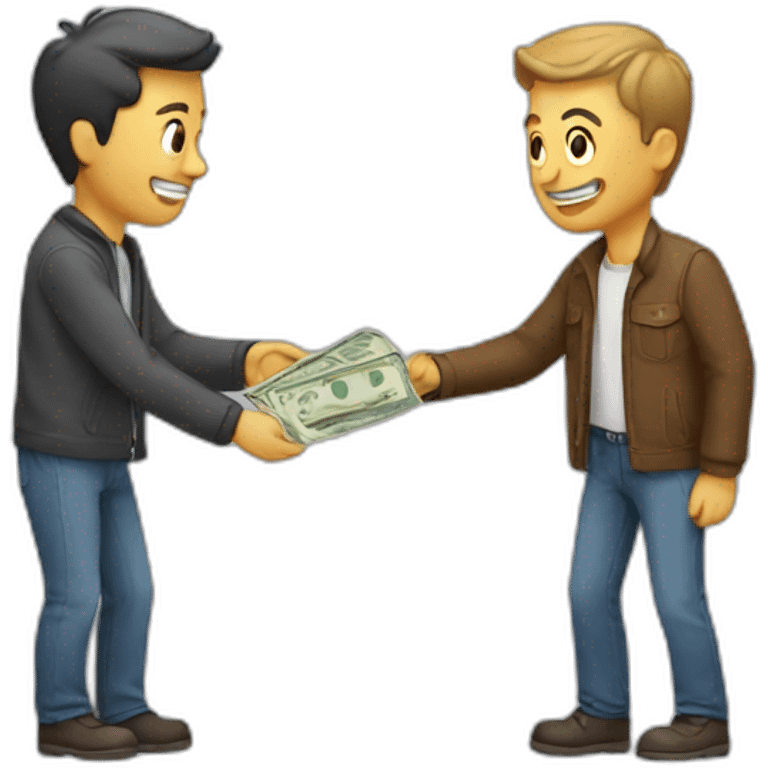 man giving money to friend emoji