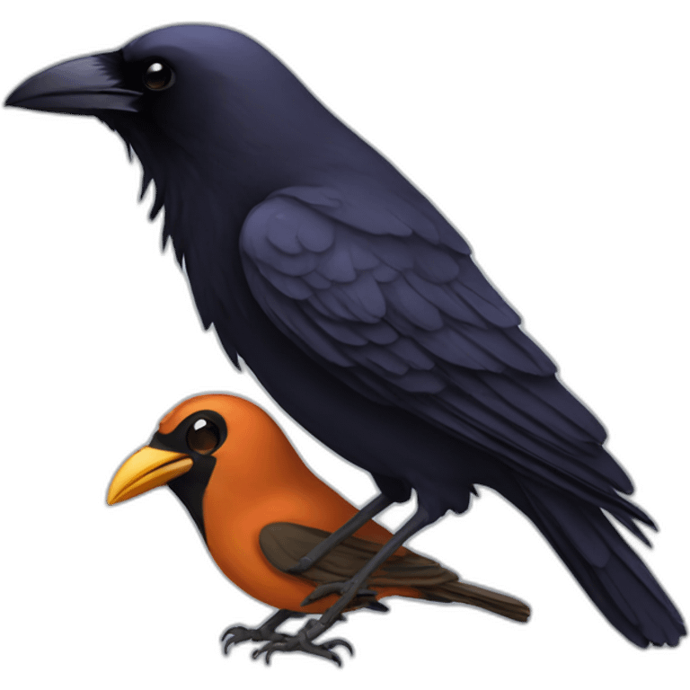 Raven and robin  emoji