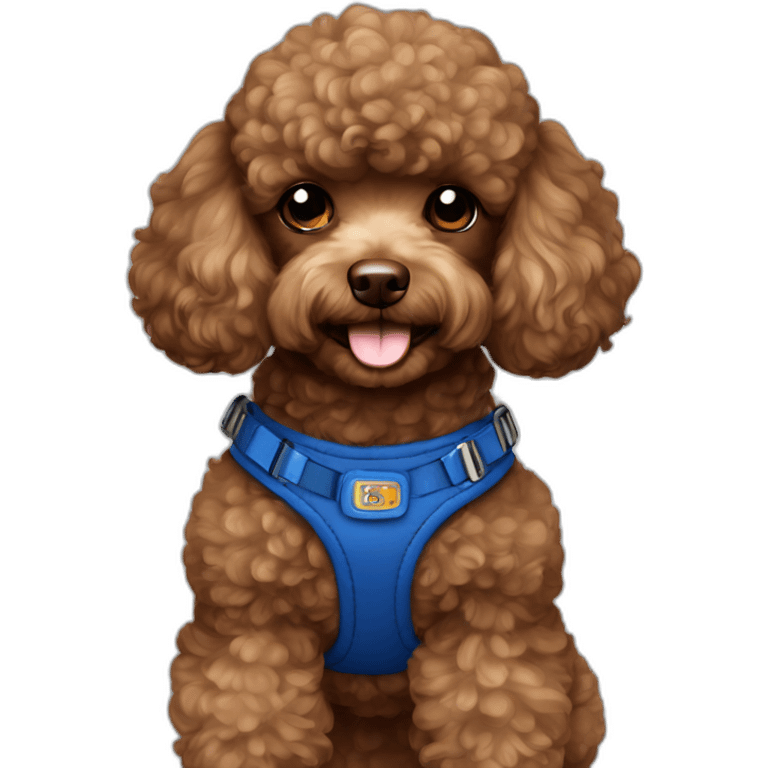 Brown-Toy-poodle-with-dark-blue-harness emoji