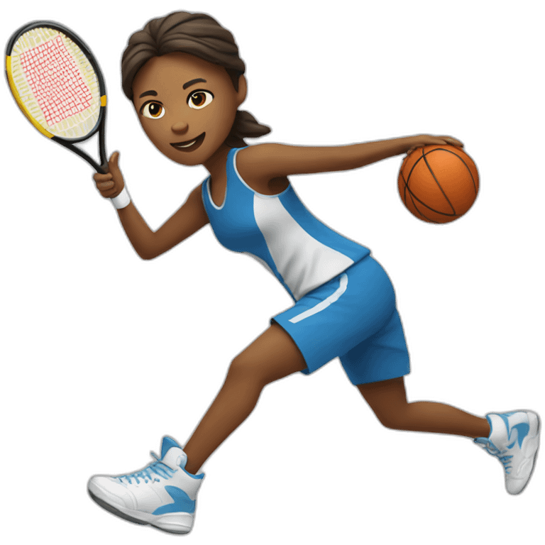 tennis player playing basketball emoji