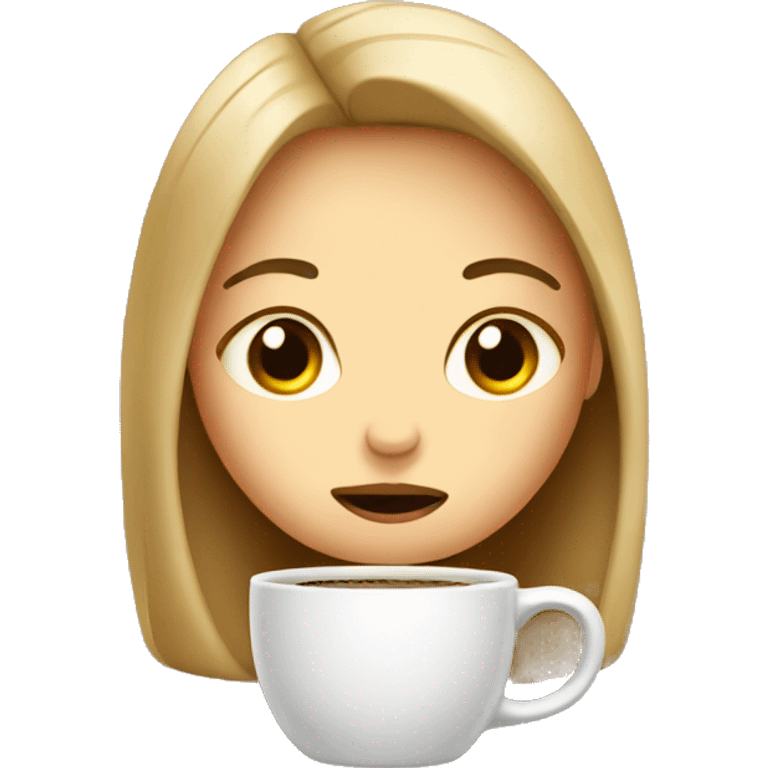 Tired Girl coffee emoji