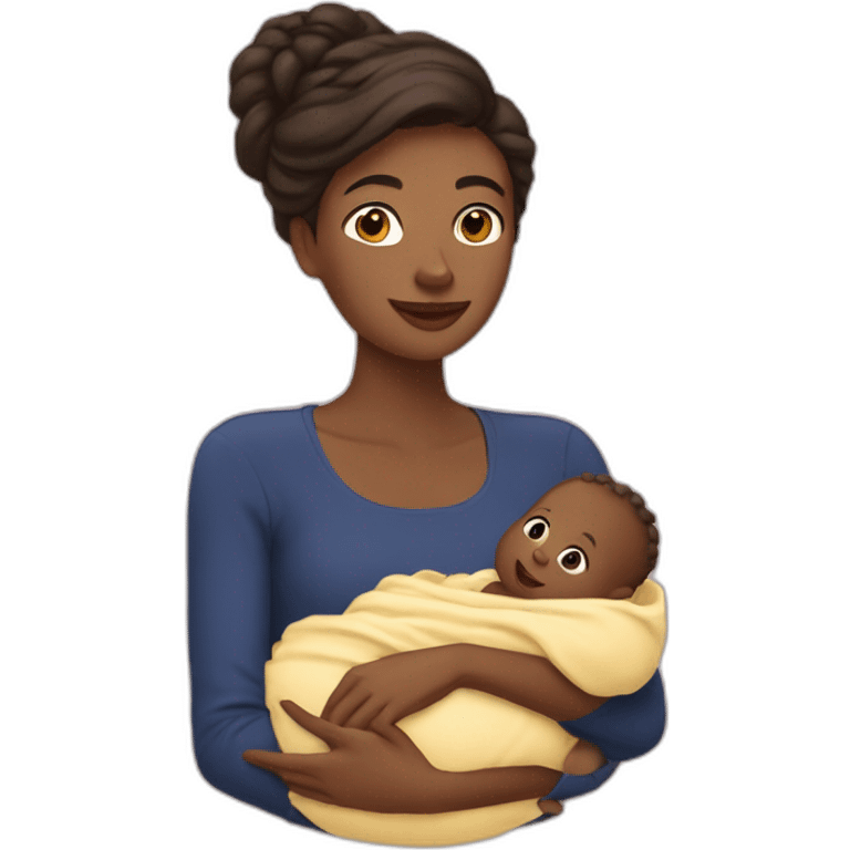 Femme française et son bébé emoji