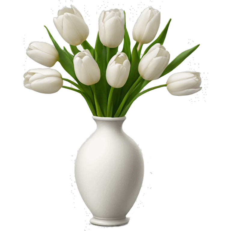 White tulips vase emoji