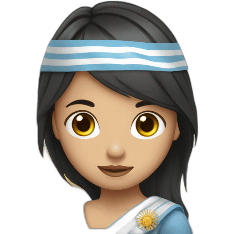 niña abanderada de la bandera argentina emoji