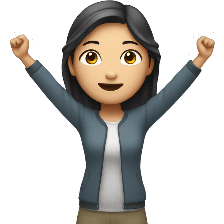 asian girl with arms up emoji