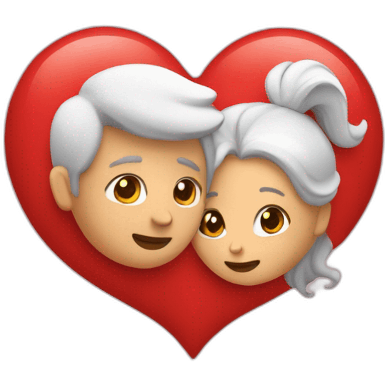 Pareja con corazón en medio emoji