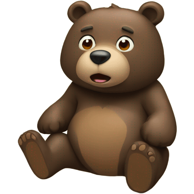 Bear pooping in woods emoji