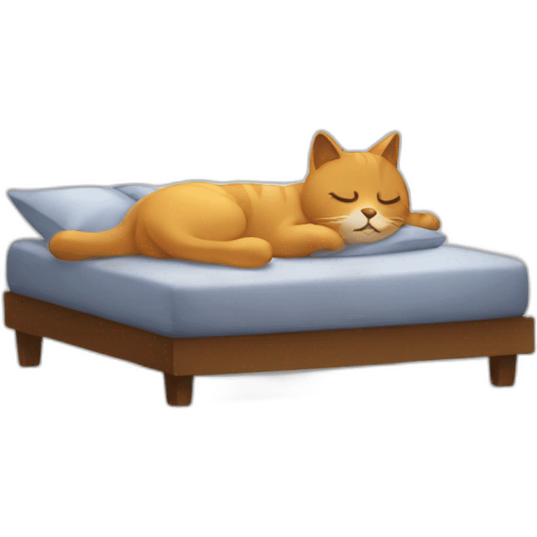 Chat qui dort sur un lit emoji