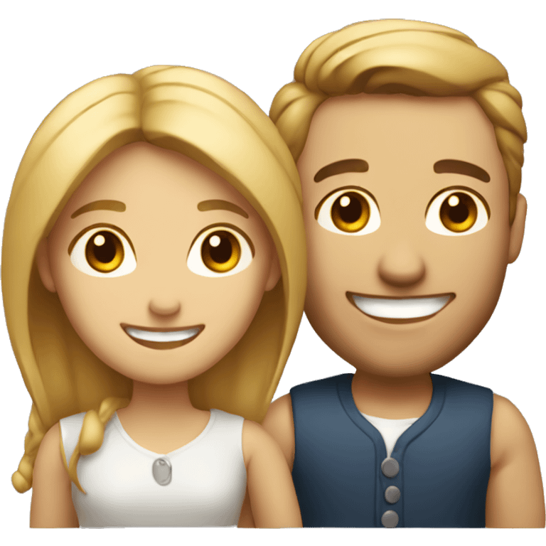 Man and  woman smiling emoji