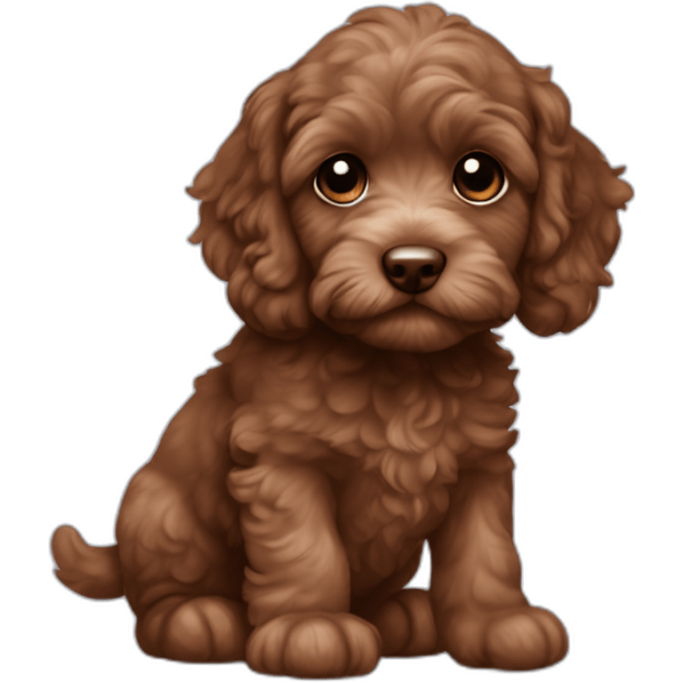 all brown cockapoo puppy emoji