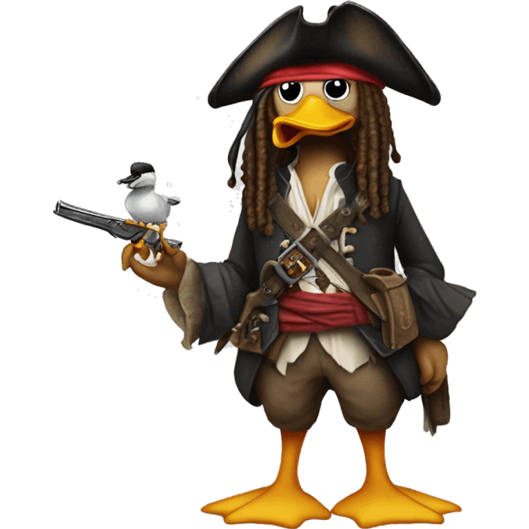 jack sparrow but in the body of a duck emoji