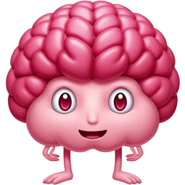 A friendly raspberry brain emoji