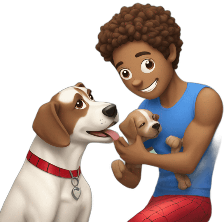 spiderman loves dogs emoji