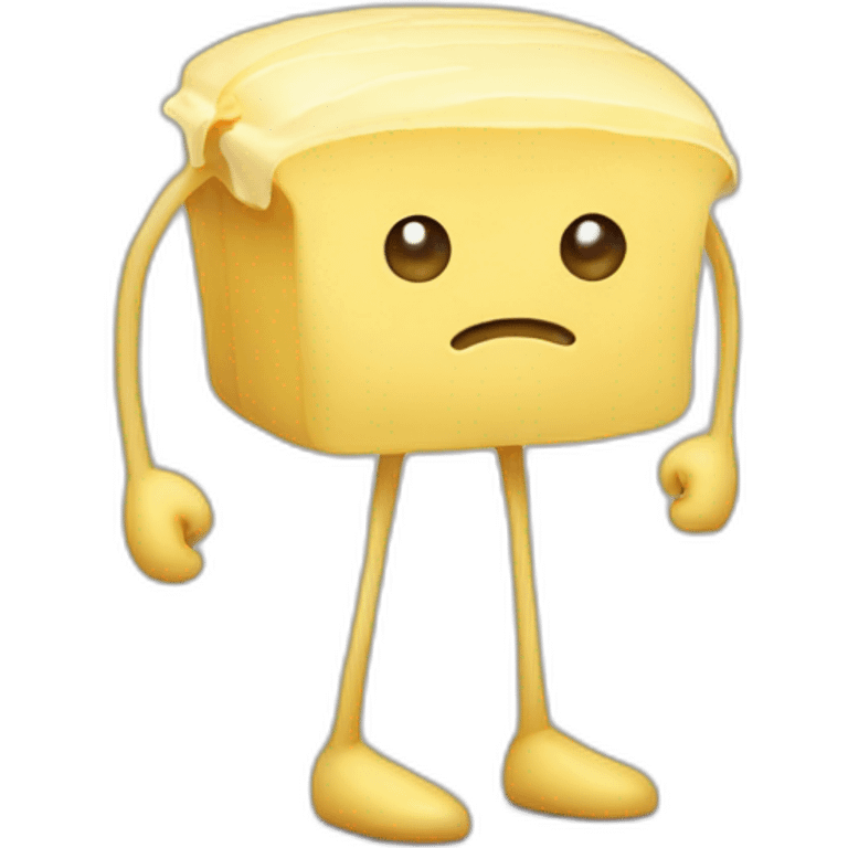 butter with arms and legs that is very sad emoji