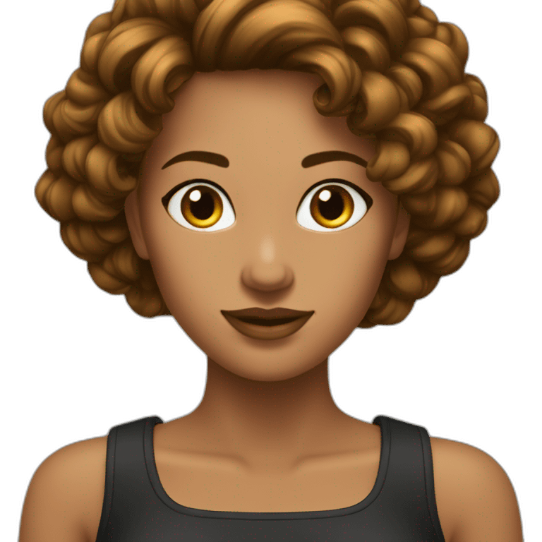 cheveux long noir bronzé femme emoji