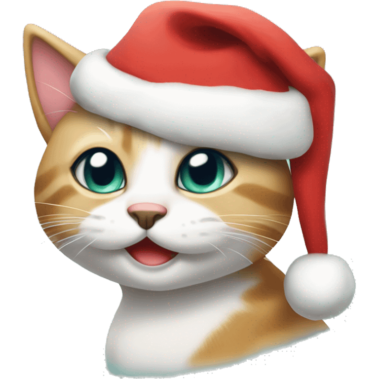 pretty happy christmas cat emoji