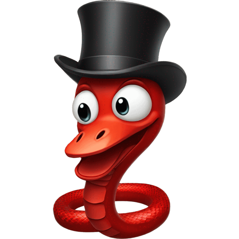 Red snakes with a top hat  emoji