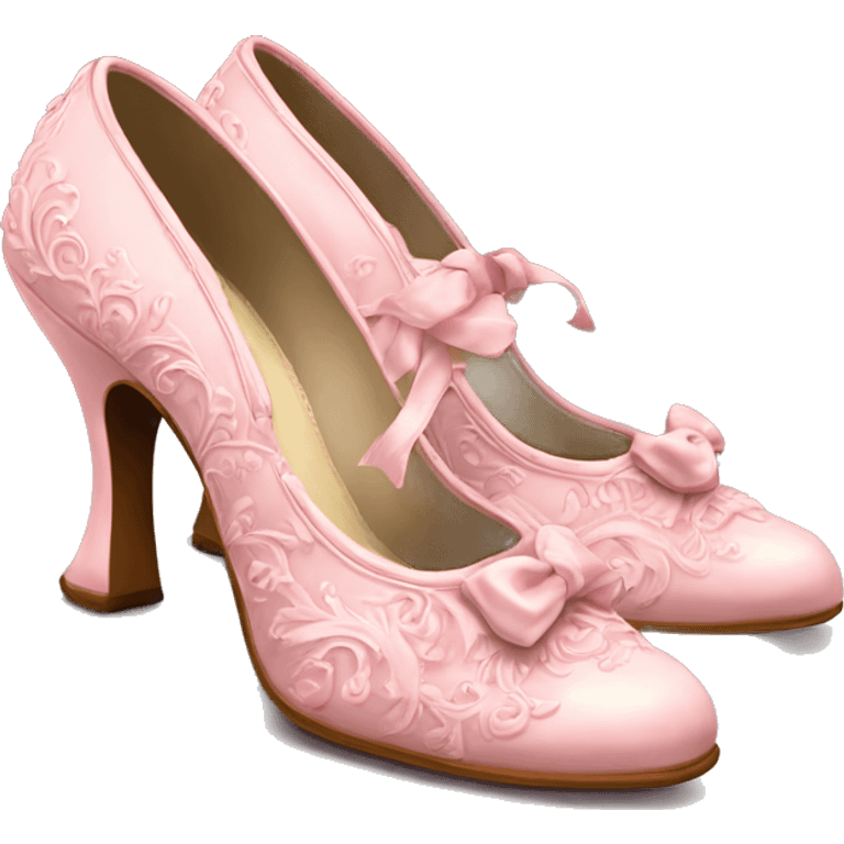 vintage rococo light pink heel shoes  emoji