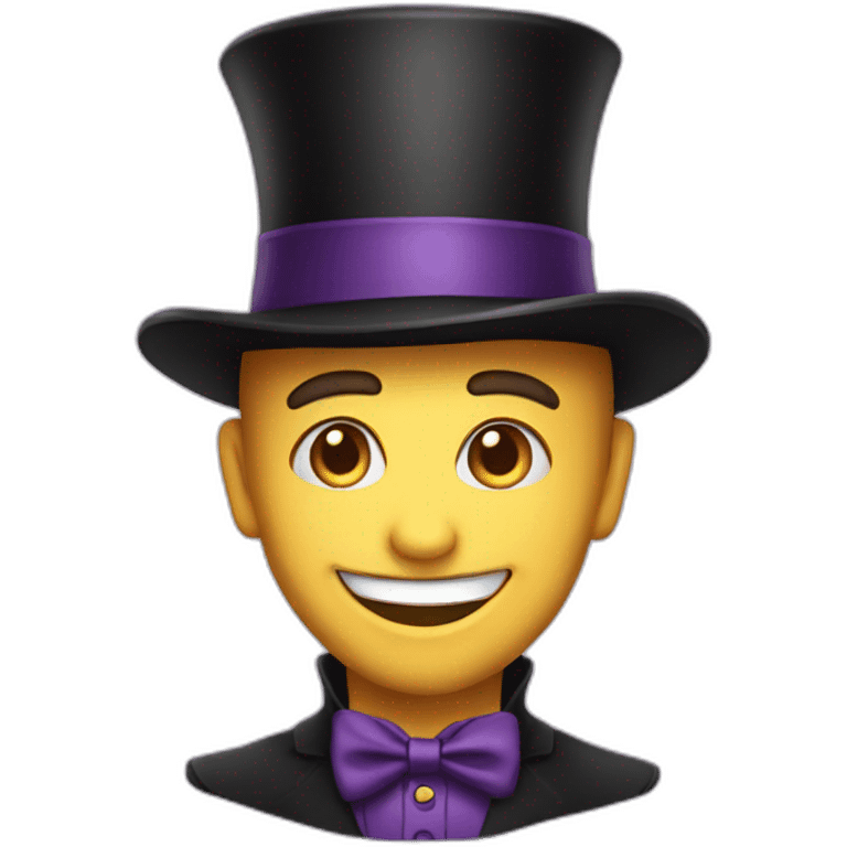 a magician with a hat that smile emoji