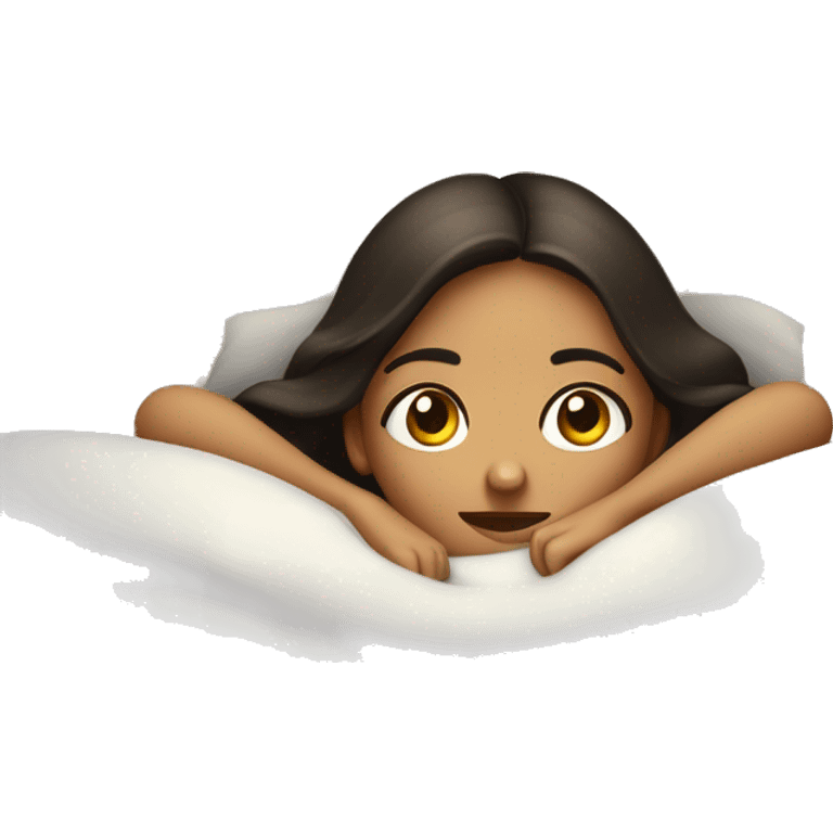 Niña en la cama acostada emoji