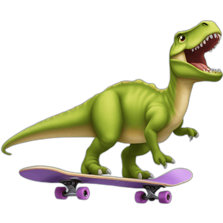 Dinosaure qui fait du skate emoji