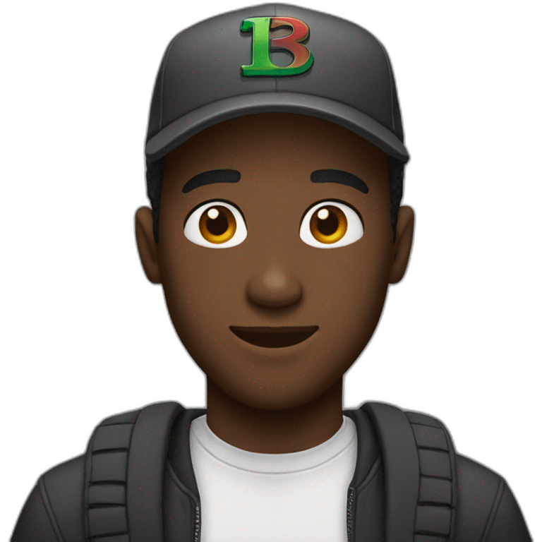 black guy with a new era cap emoji