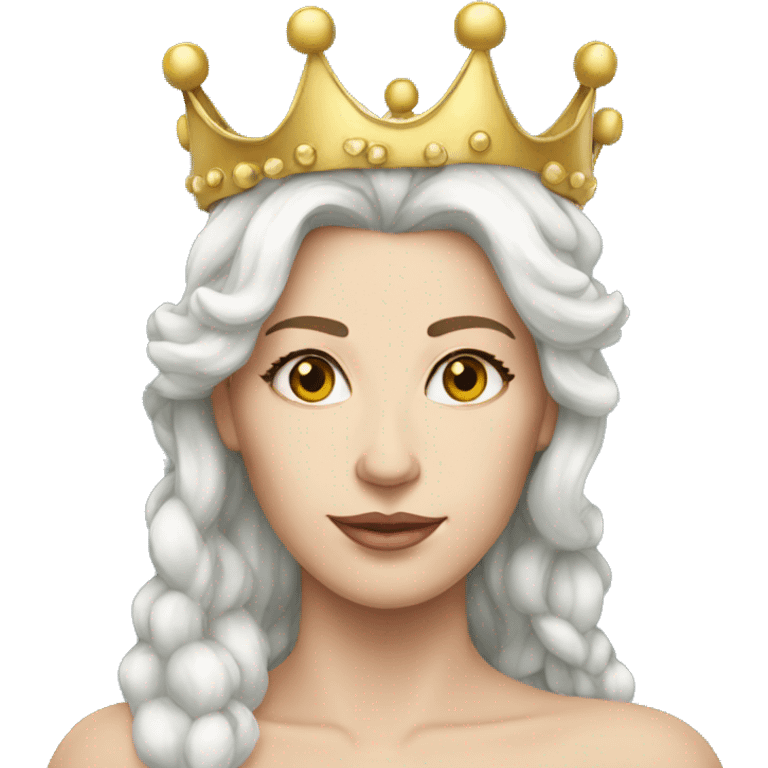 Queen white skin big crown emoji