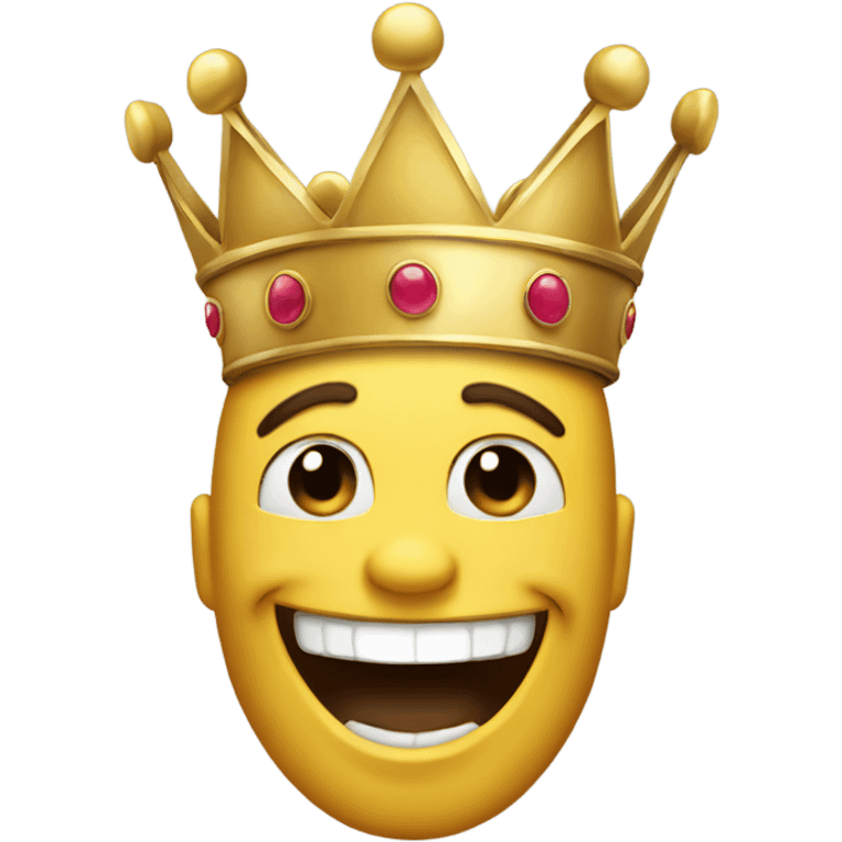 Laughing with a crown on emoji