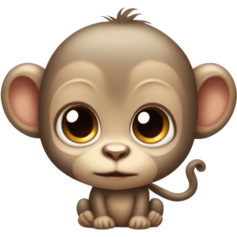 cute baby monkey with a bow on the ear  emoji