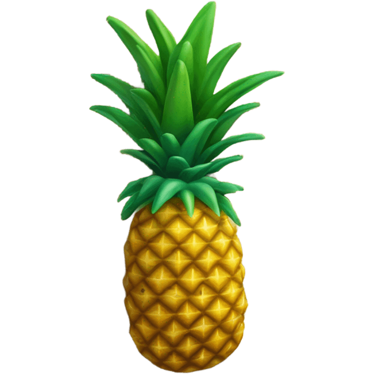 pineapple laying down on sand on the beach  emoji