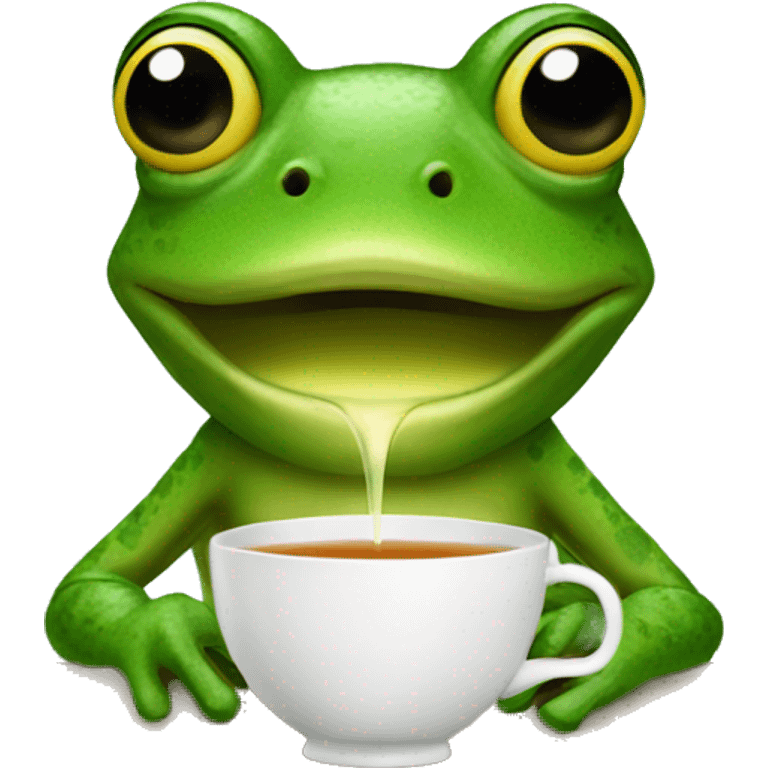 frog sipping tea emoji