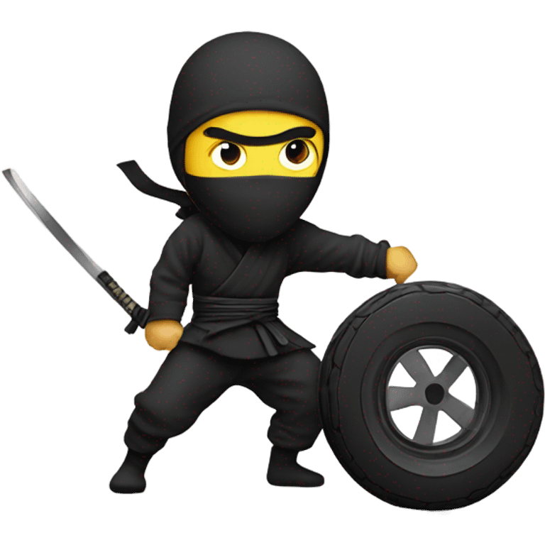 Ninja with a tire emoji