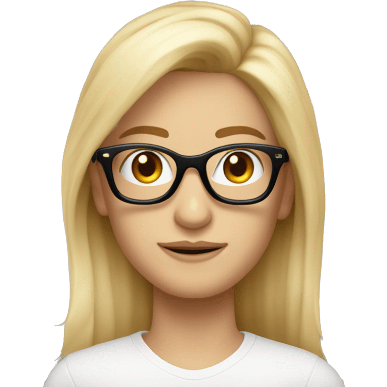 Marciano rubia pelo largo y gafas emoji