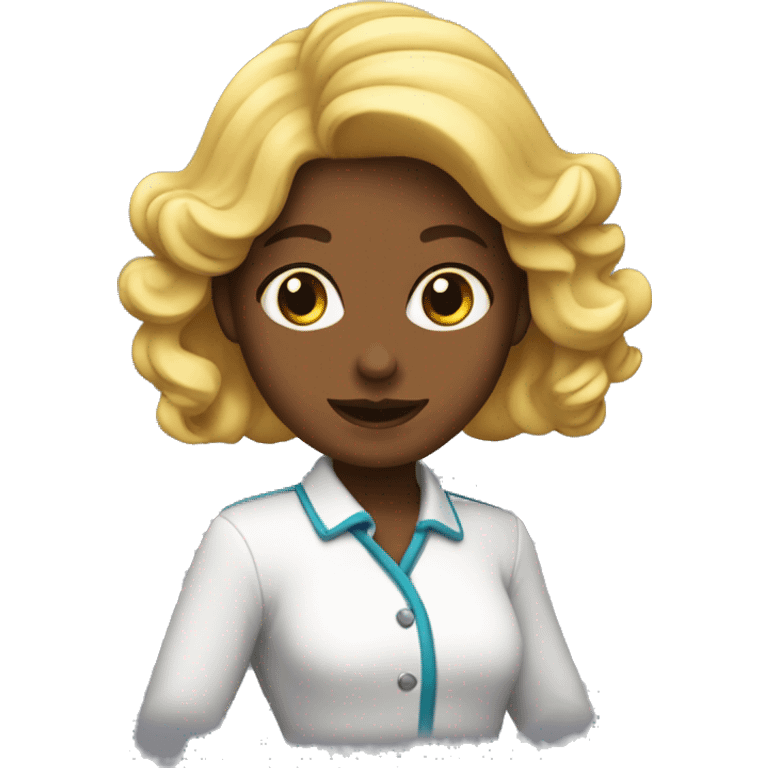 Una chica blanca con pelo ondulado negro sacando la lengua emoji