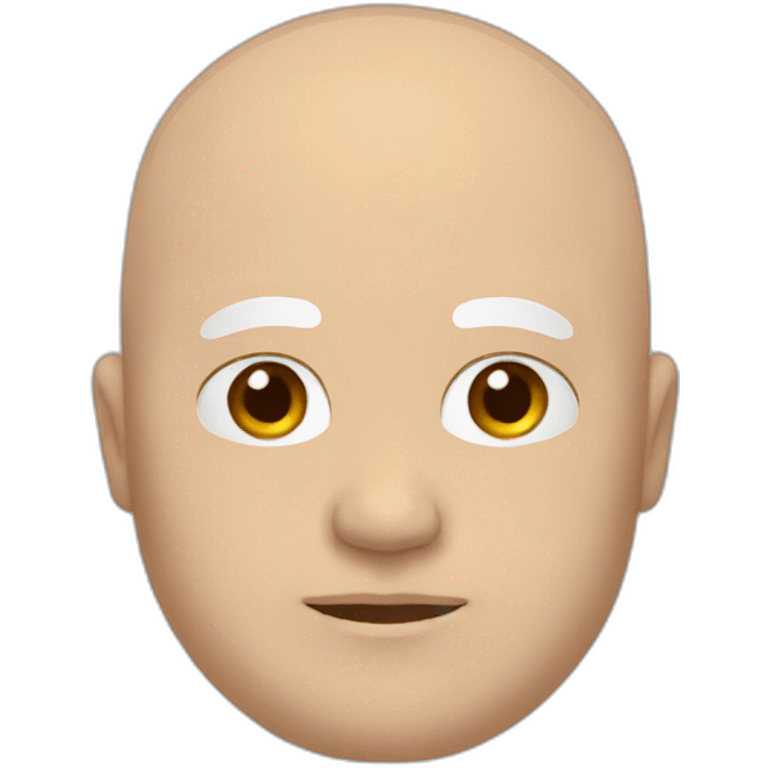 fat white bald guy brown hair and eyebrows emoji