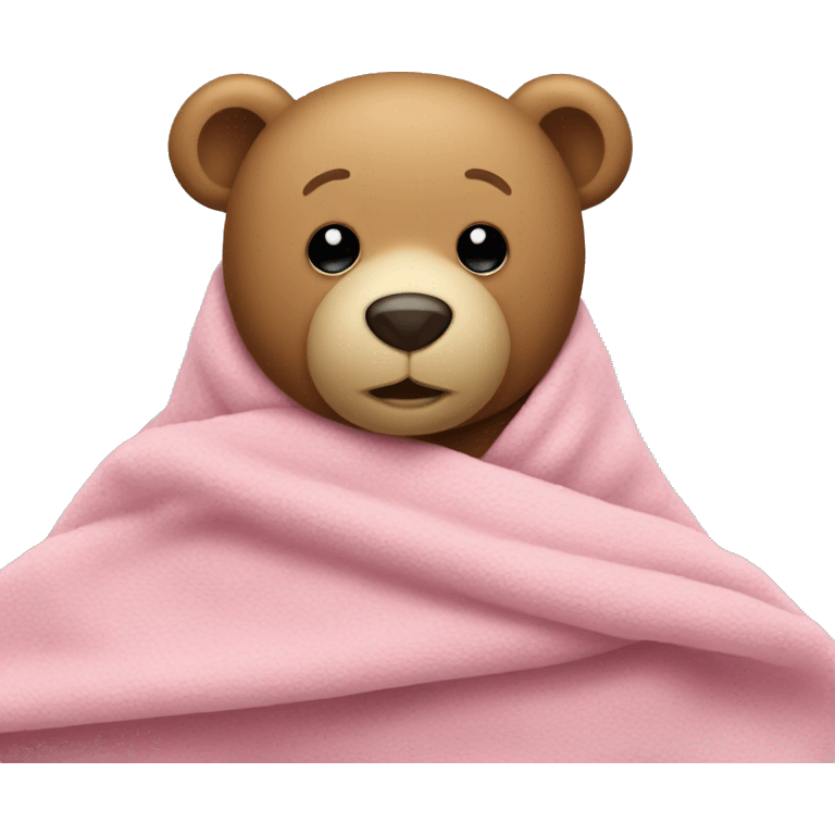 teddy bear in a pink blanket  emoji