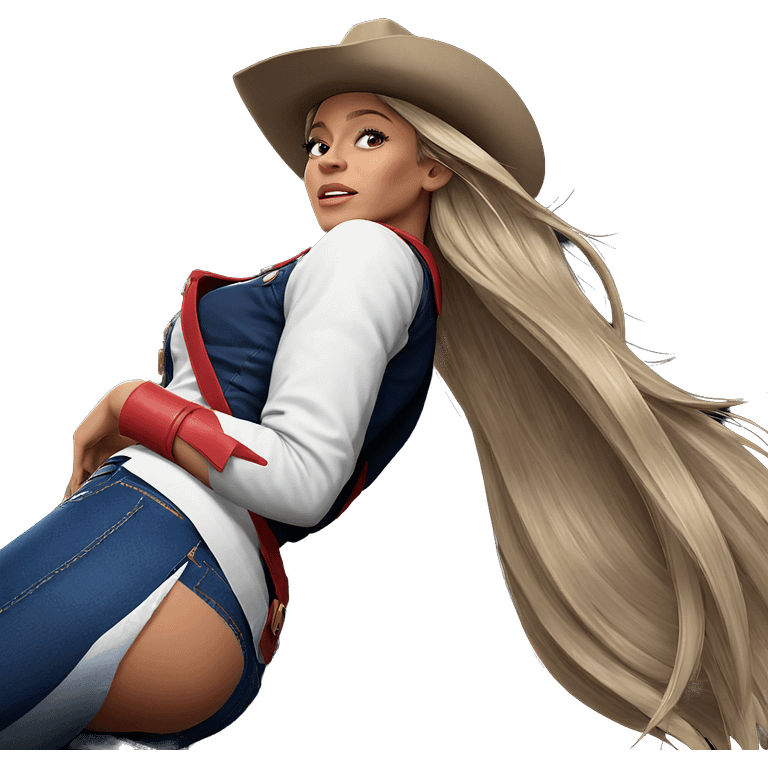 blonde girl in cowboy hat emoji